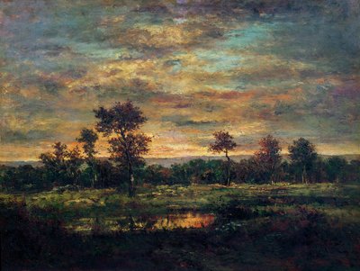 Pond at the Edge of a Wood by Pierre Etienne Theodore Rousseau